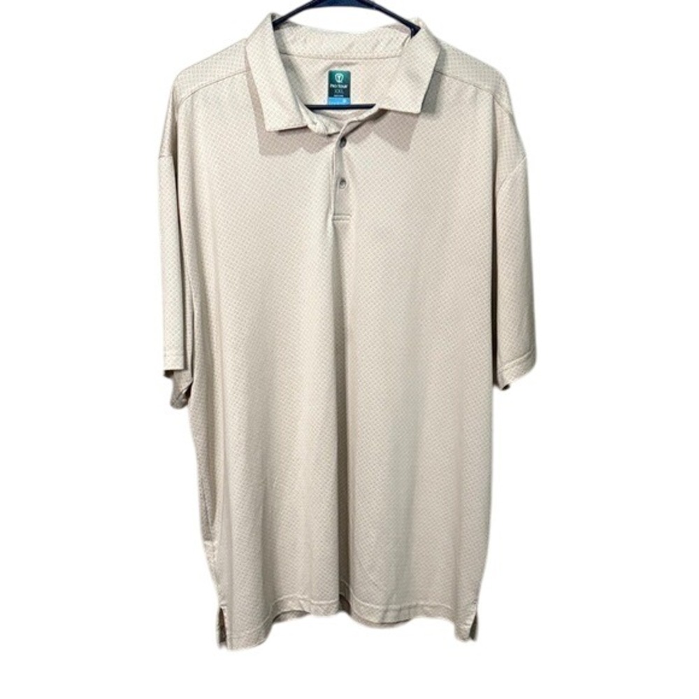 Pro Tour XXL Golf Polo Shirt Coolplay Moisture Wicking Tan Short Sleeve